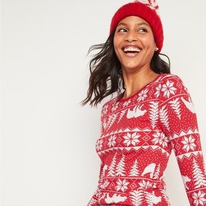 Old Navy Christmas Thermal-Knit Pajama Set! Leggings and Printed Long-Sleeve Tee